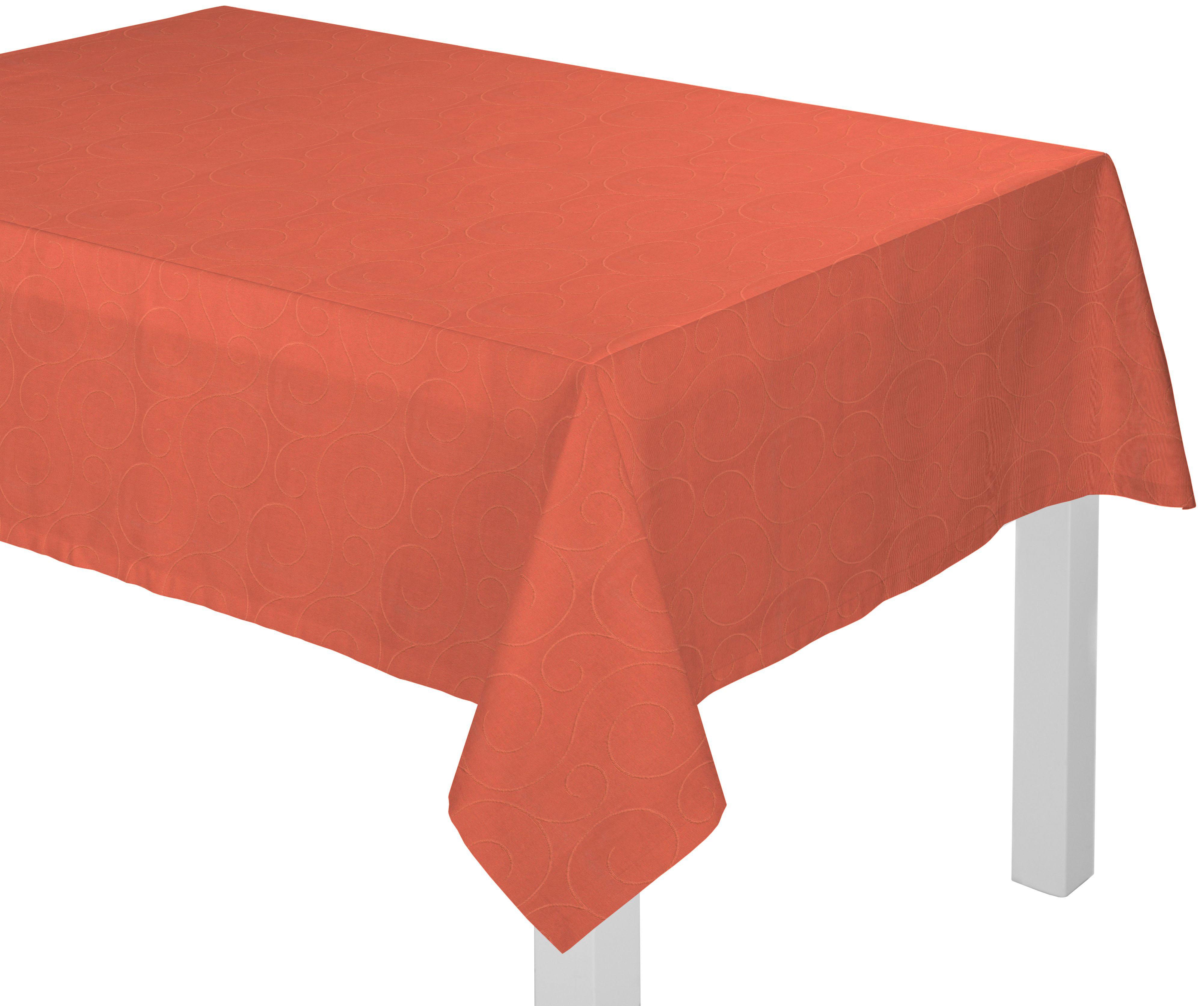 Tischdecke WIRTH "Neufahrn" Gr. 4, orange (terrakotta), B:130cm L:190cm, Kunstfaser, Tischdecken, Tischdecke Image