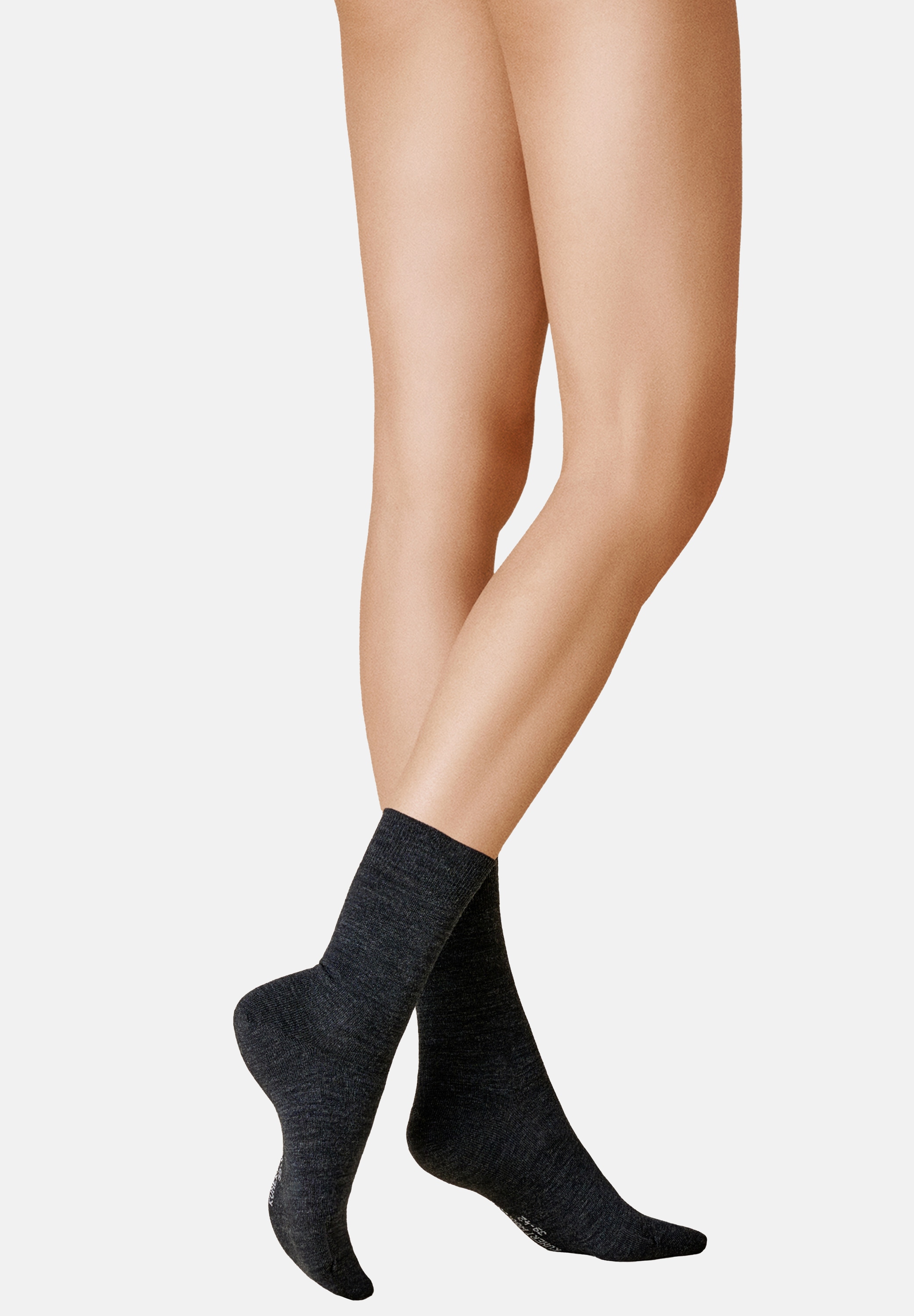 Socken KUNERT "Socke Wool Care", Damen, Gr. 39-42, grau (anthrazitmel 4050), Obermaterial: 98% Schurwolle WV. 2% Elasthan EL., Socken Socken