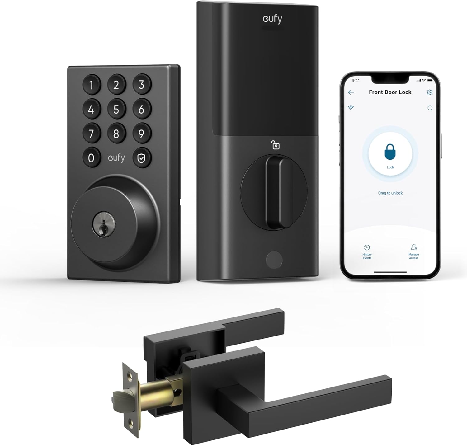 eufy Security Smart Lock C30 with Door Lever black