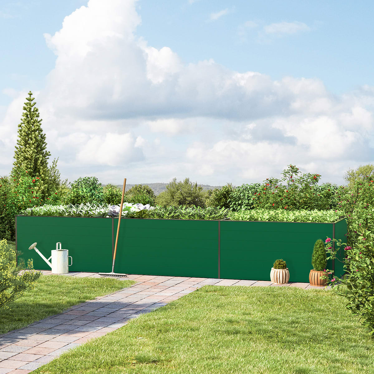 444 x 119 x 77 cm Hochbeet, Grün - (GFPV00428) Image