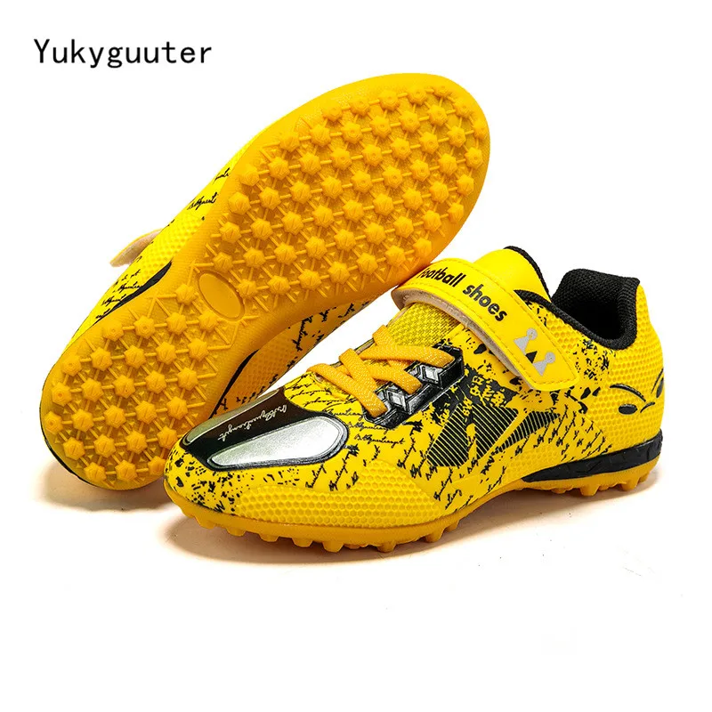 Kinder Fußballschuhe Fußballschuhe Kinder Jungen Mädchen Turnschuhe Neue Leder High Top Fußballschuhe Training Outdoor Klettverschluss