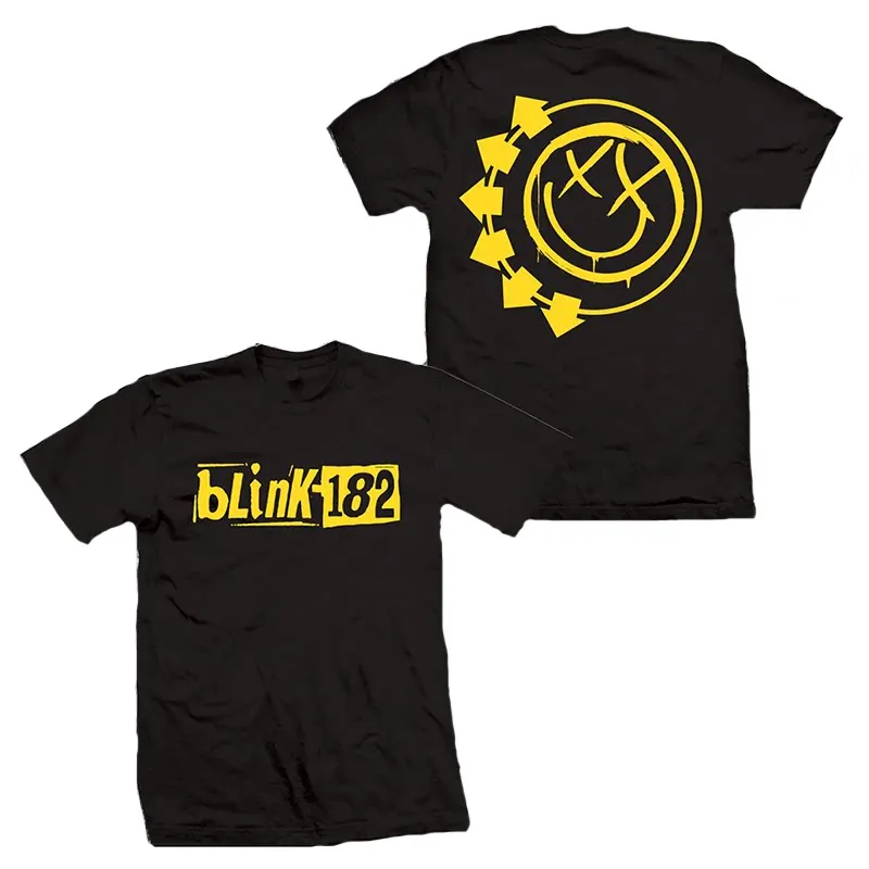 Hot Blink 182 – The Smiling Punk Rabbit Graffiti Rabbit Illustration – American Retro High Street Vintage Streetwear T-Shirt