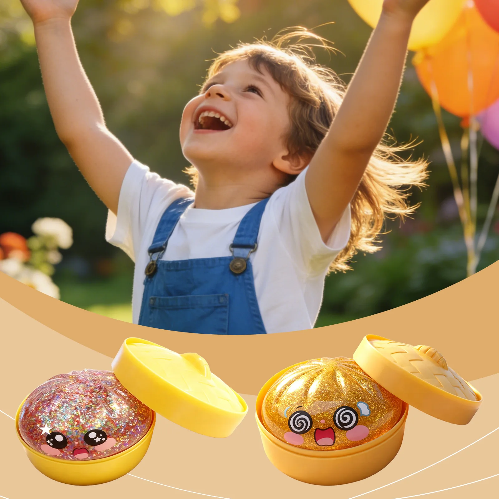 Glitzernde Knödel-Druckbälle, langsam zurückfedernd, weich, zum Dekomprimieren, für Büro, Zuhause, Dekoration, für Kinder und Erwachsene, Geburtstagsgeschenke Image