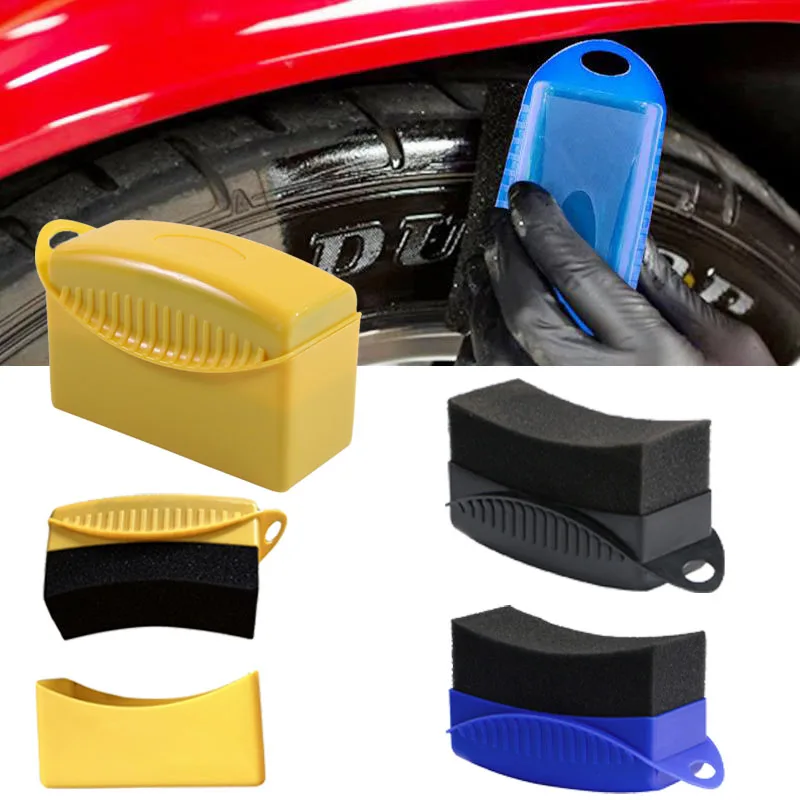 Auto-Radpolier- und Wachs-Schwammbürste, Kunststoff-Reifenreinigungs- und Pflegeapplikator-Pads, Detail-Zubehör Image