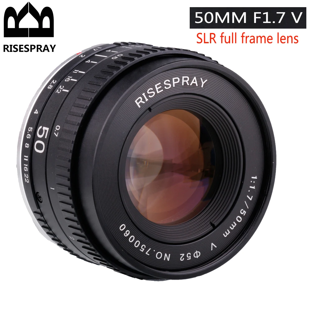 Neue 50mm F1.7 Metall Große Blende Standard Prime Vollformat Porträt Manuelle Fokus Objektiv für Canon EOS EF M42 Nikon F SLR kamera Image