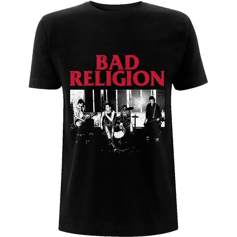 Bad Religion Live Band Photo Graphic T-Shirt, 100 % Baumwolle, Hardcore-Punk-Print-T-Shirt, Unisex, Melodic Punk, kurzärmelig