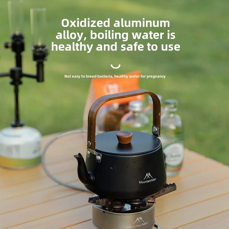 MOUNTAINHIKER 1,1L Leichter Tragbarer Aluminium-Campingkessel für Outdoor, Reisen und Picknick, Kaffeekanne zum Wandern Image