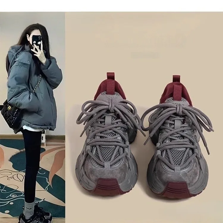 Dad's Shoes 2026 Frühjahr Neue Retro Farbblock-Freizeitschuhe Beliebte Sportschuhe für Damen