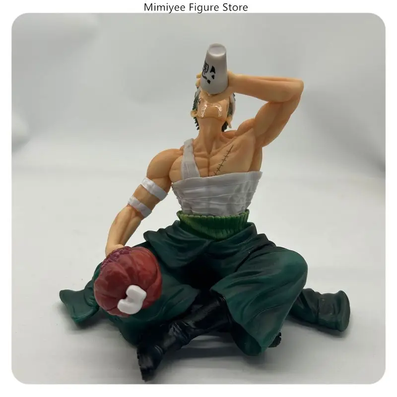 15cm One Piece Roronoa Zoro Sitzende Pose Alkohol Trinkend Verbandiert Anime Figur Statue Desktop-Dekoration Geschenk Image