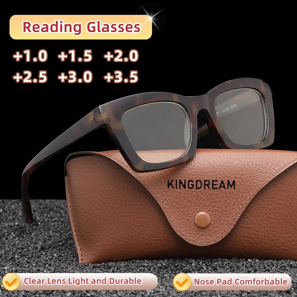 KINGDREAM Modische Lesebrillen für Herren/Damen, Presbyopie-Brillen, Lesehilfen +1,0+1,5+2,0+2,5+3,0+3,5 Image