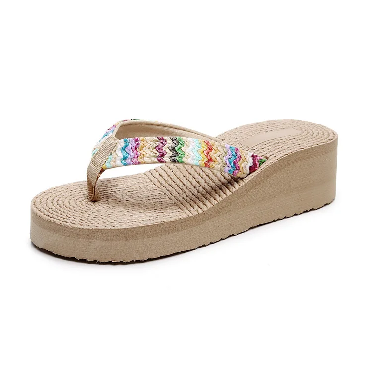 2025 mode Frauen Flip-Flops Sommer Strand Plattform Hausschuhe Casual Außerhalb Keile Sandalen Sommer Frauen Schuhe