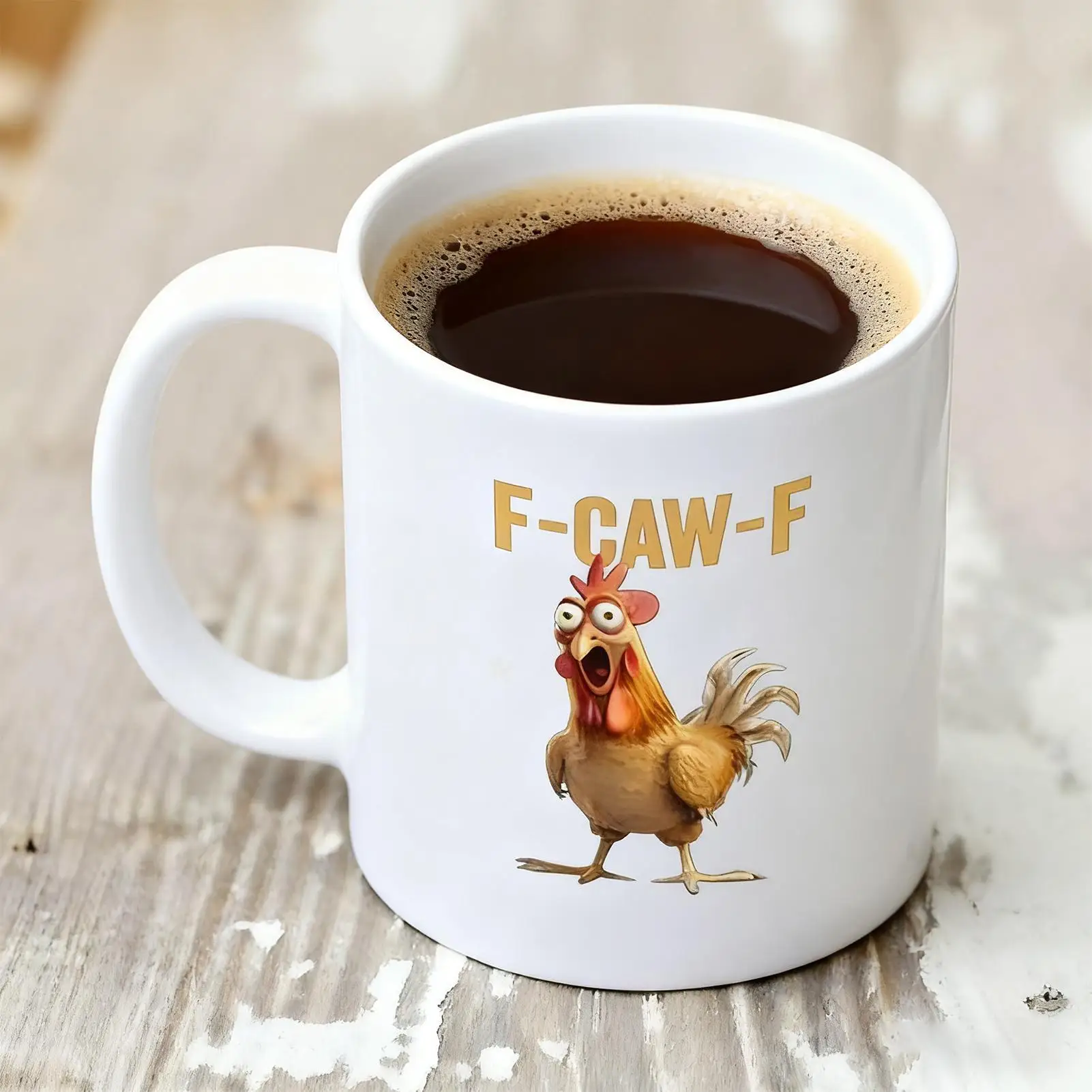Hühnerbecher, Keramik-Tasse mit Bauernhaus-Motiv, Tier-Teetasse für Frauen, Mutter, Dame, Bauernhof, Küche, Frühstück, Morgentierliebhaber Image