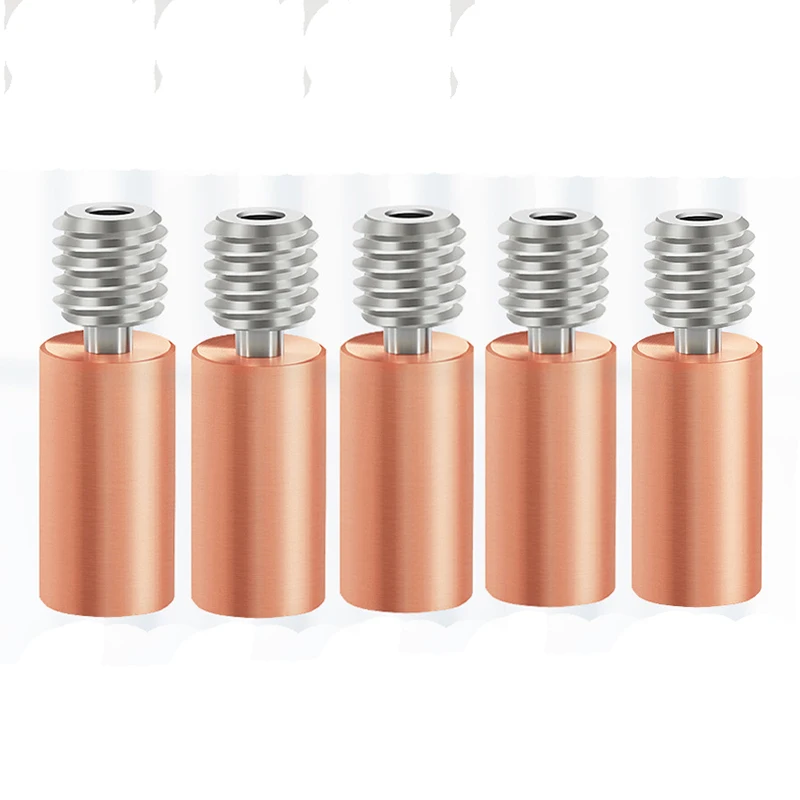 5PCS Aktualisiert Wärme Brechen Für FLSUN V400 3D Drucker Throat Rohr Gewinde Hotend Teil Düse 1,75mm Kupfer Titan legierung Extruder Image