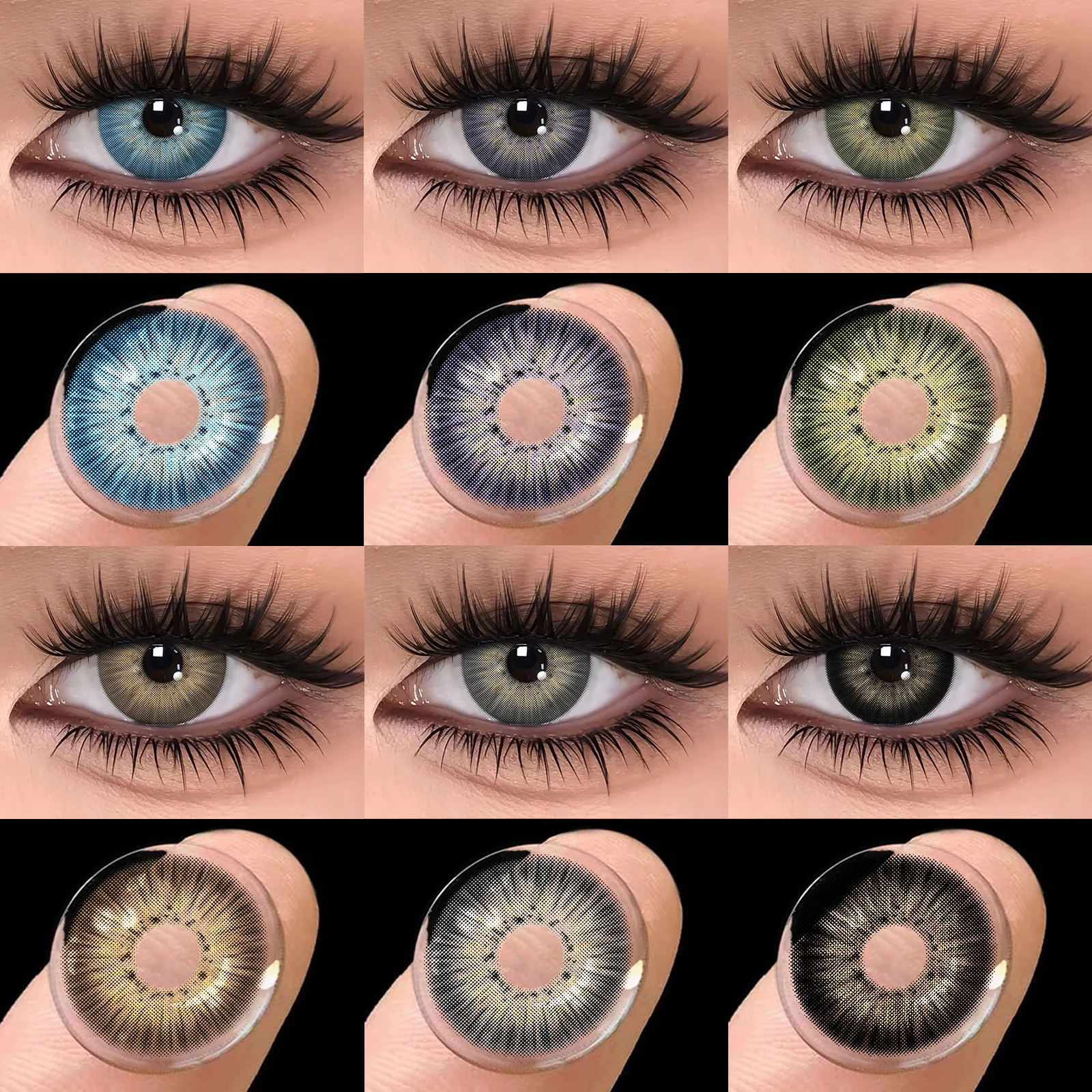 VISUASHOW New York III natürliche farbige Kontaktlinsen, weiche schwarze Augen-Schönheits-Make-up-Linse für den täglichen Gebrauch, Party-Kosmetik-Accessoires29 Image
