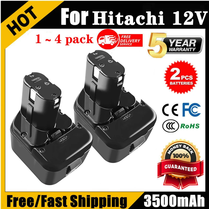 Für Hitachi 12 V 3,5 Ah Batterie EB1212S EB1214S DS12DVF3 EB1220BL NI-MH 12 V WR12DMR CD4D DH15DV Schraubendreher batterie Image