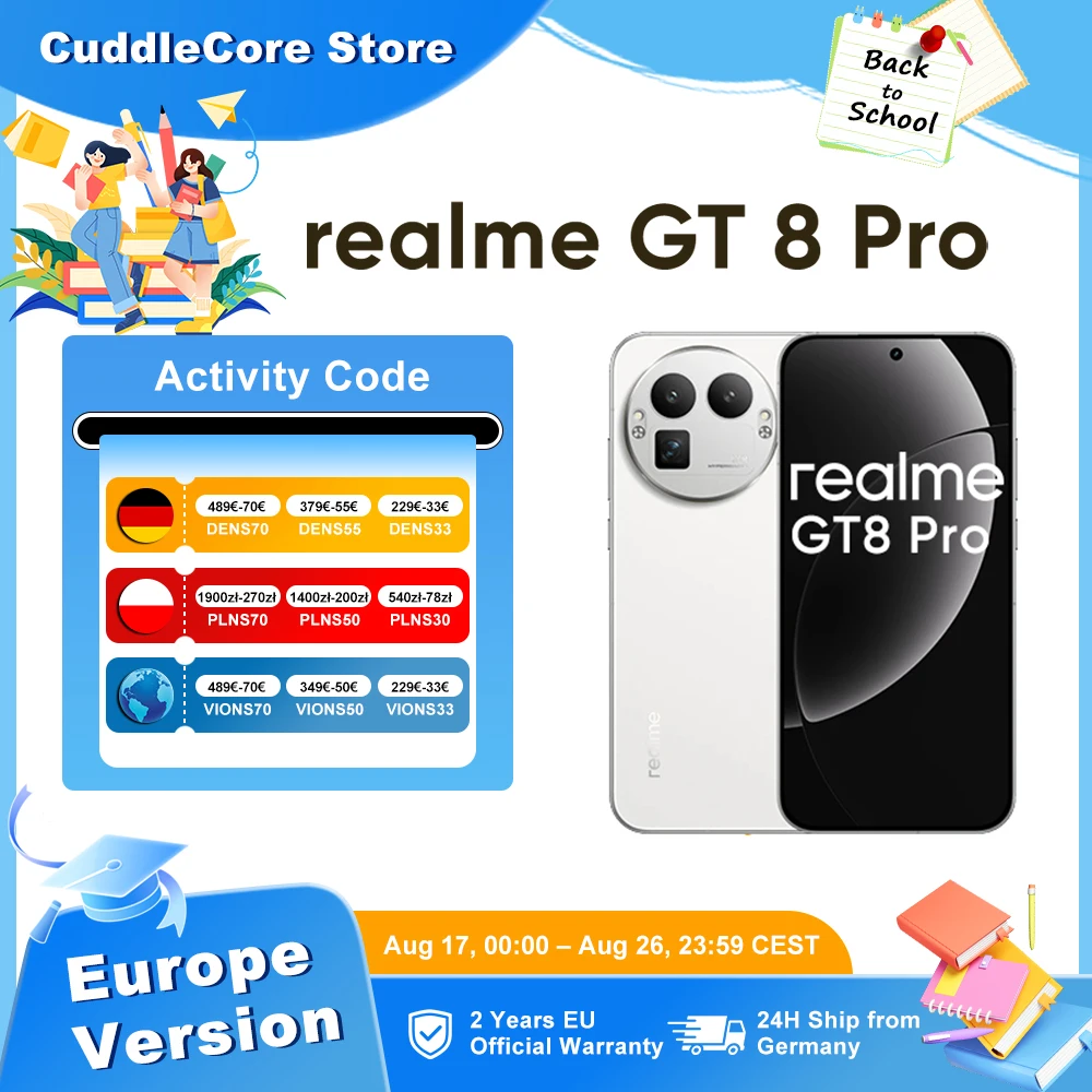 Smartphone realme GT8 Pro 5G 7000 mAh Android 16 AMOLED 120W Ultra Charge+50W Wireless Charge Smartphone Snapdragon 8850, 200MP Kamera, 50MP IMX906 OIS, 6,78 Zoll 2K 144Hz Display, IP69 Snapdragon 8
