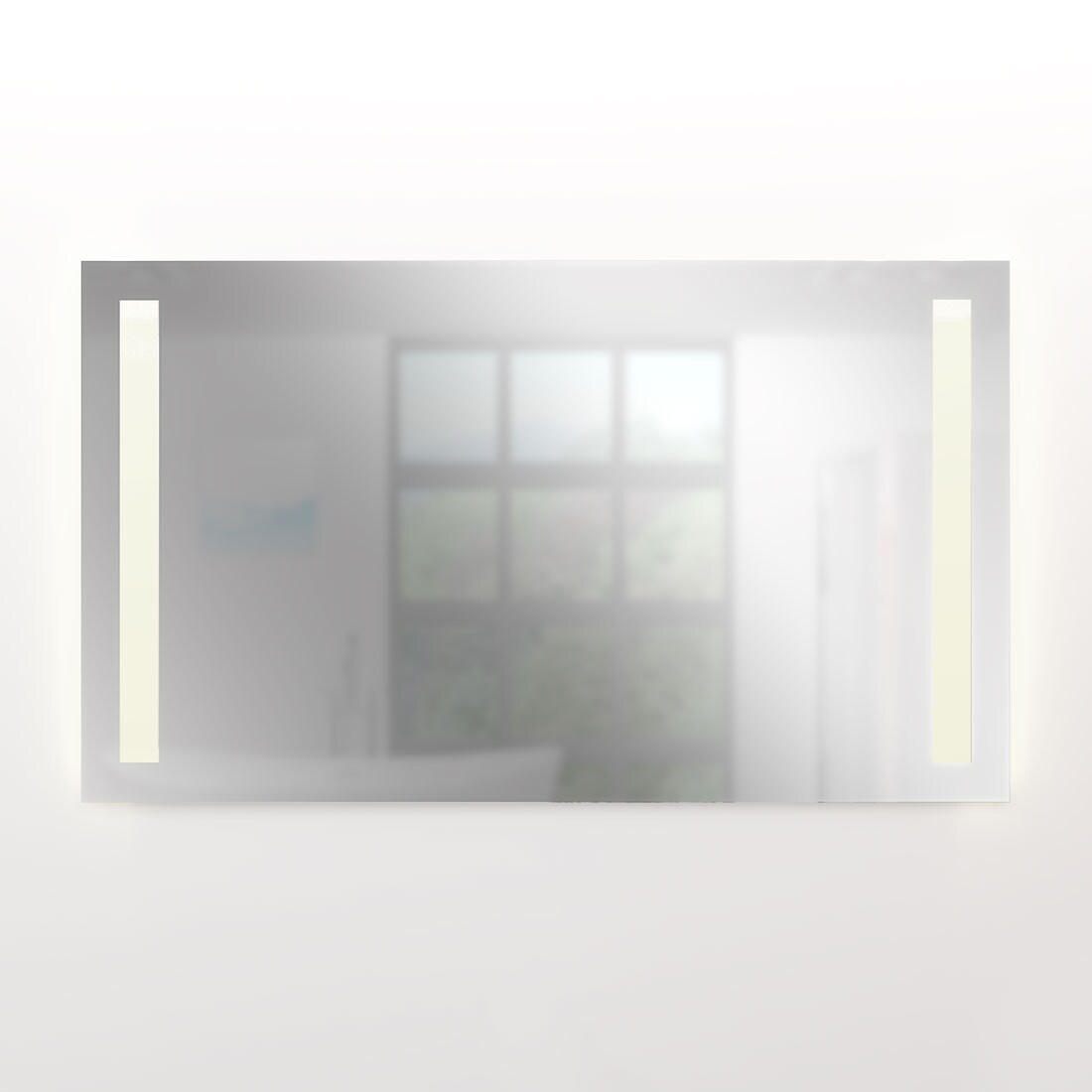 AcquaVapore Badspiegel, Badezimmer Spiegel, Leuchtspiegel mit Spiegelheizung 100x70cm LSP09 MIT Spiegelheizung Image