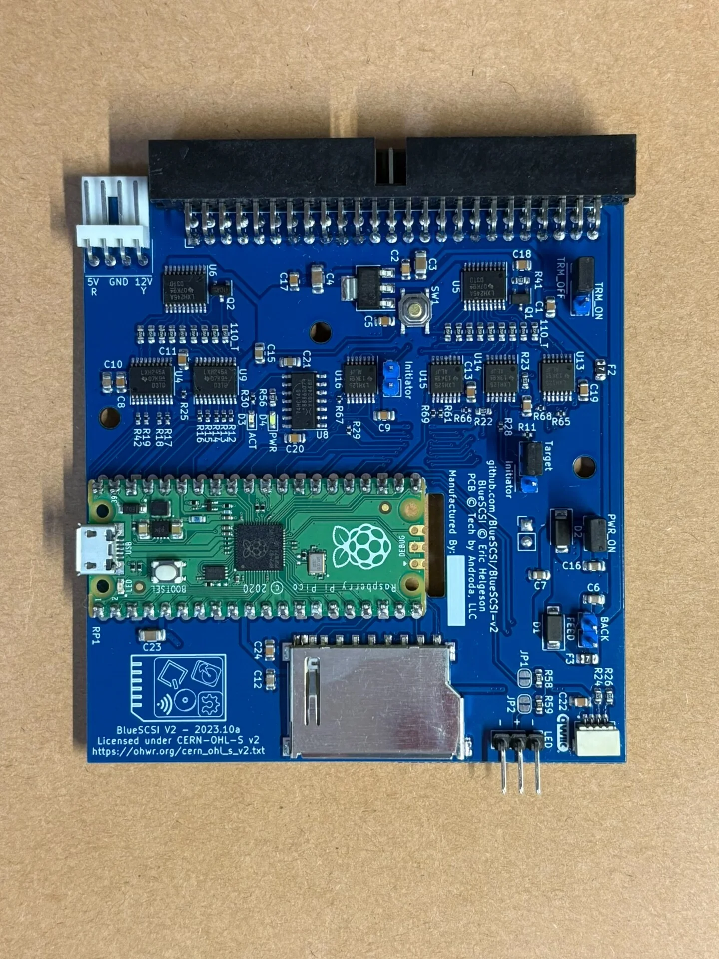 BlueSCSI V2 Disque SSD SCSI intégré pour ordinateurs vintage – Alimenté par Raspberry Pi Pico, émulateur de disque dur pour Macintosh