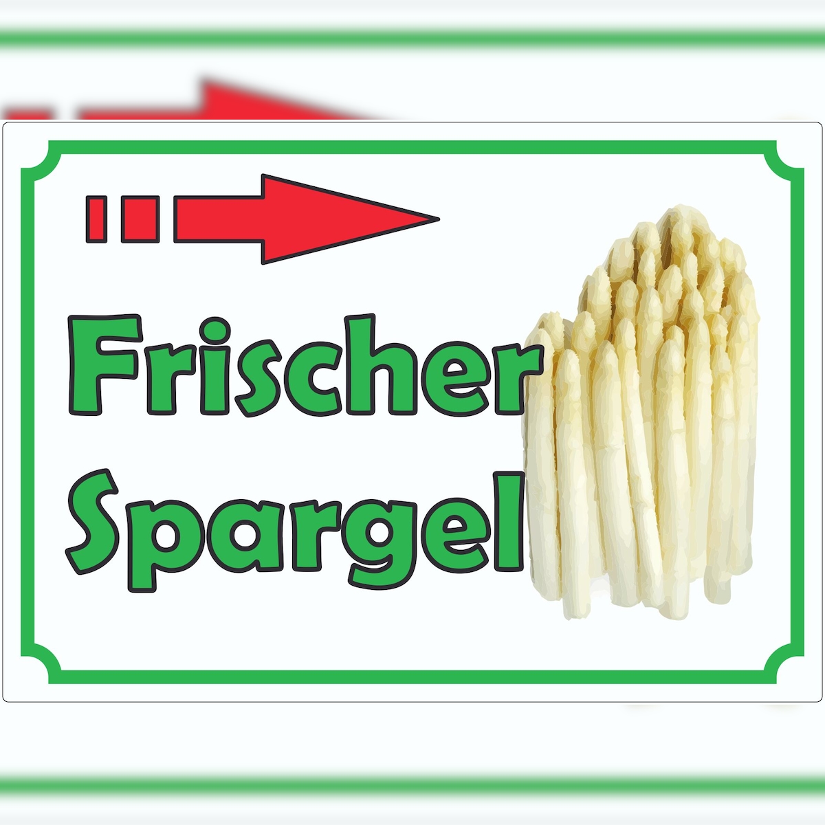HB-Druck Werbeaufkleber Aufkleber Spargel mit Pfeil nach rechts A4 (210x297mm) Image
