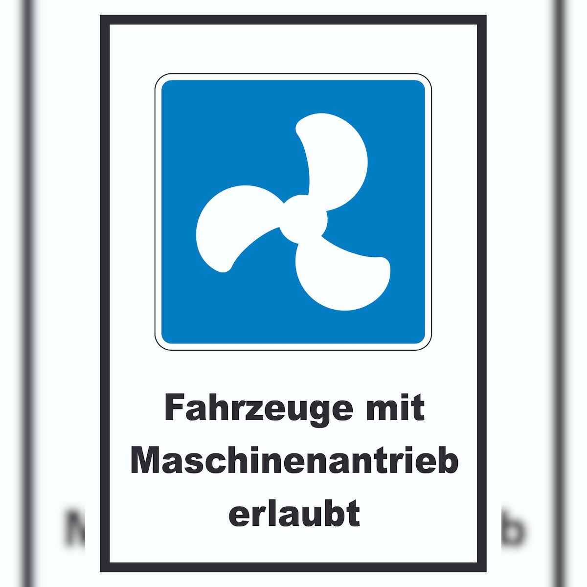 HB-Druck Motorboote erlaubt Symbol und Text A2 Rückseite selbstklebend Image