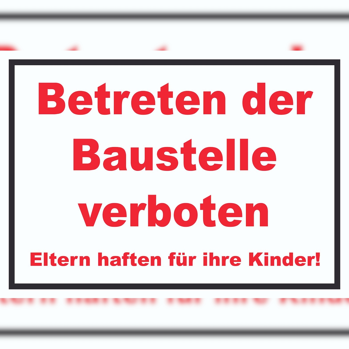 HB-Druck Betreten der Baustelle Schild rot-weiß-schwarz A5 (148x210mm) Image