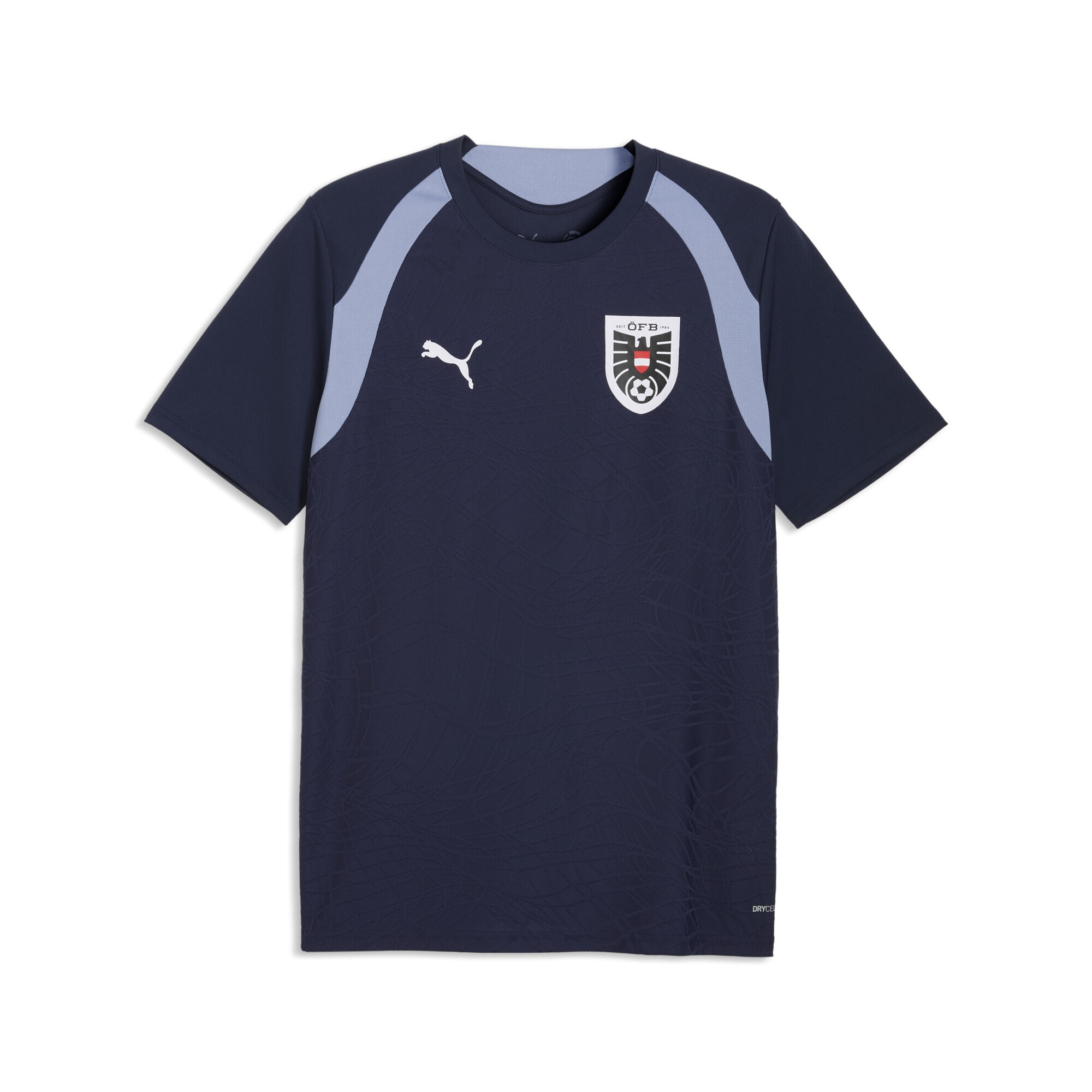 Trainingsshirt PUMA "Österreich Trainingstrikot Herren", Damen, Gr. S, navy filterot ash blau gray, Obermaterial: 100% Polyester. Einsatz: 100% Polyester, slim fit, Rundhals, Shirts Image