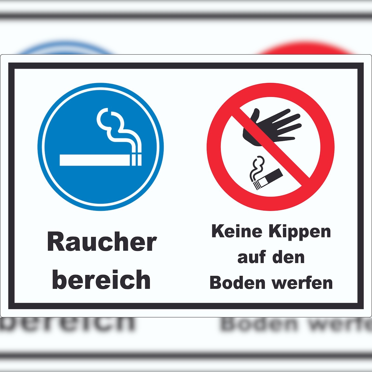 HB-Druck Aufkleber Raucherbereich Boden verboten A9 (37x52mm)