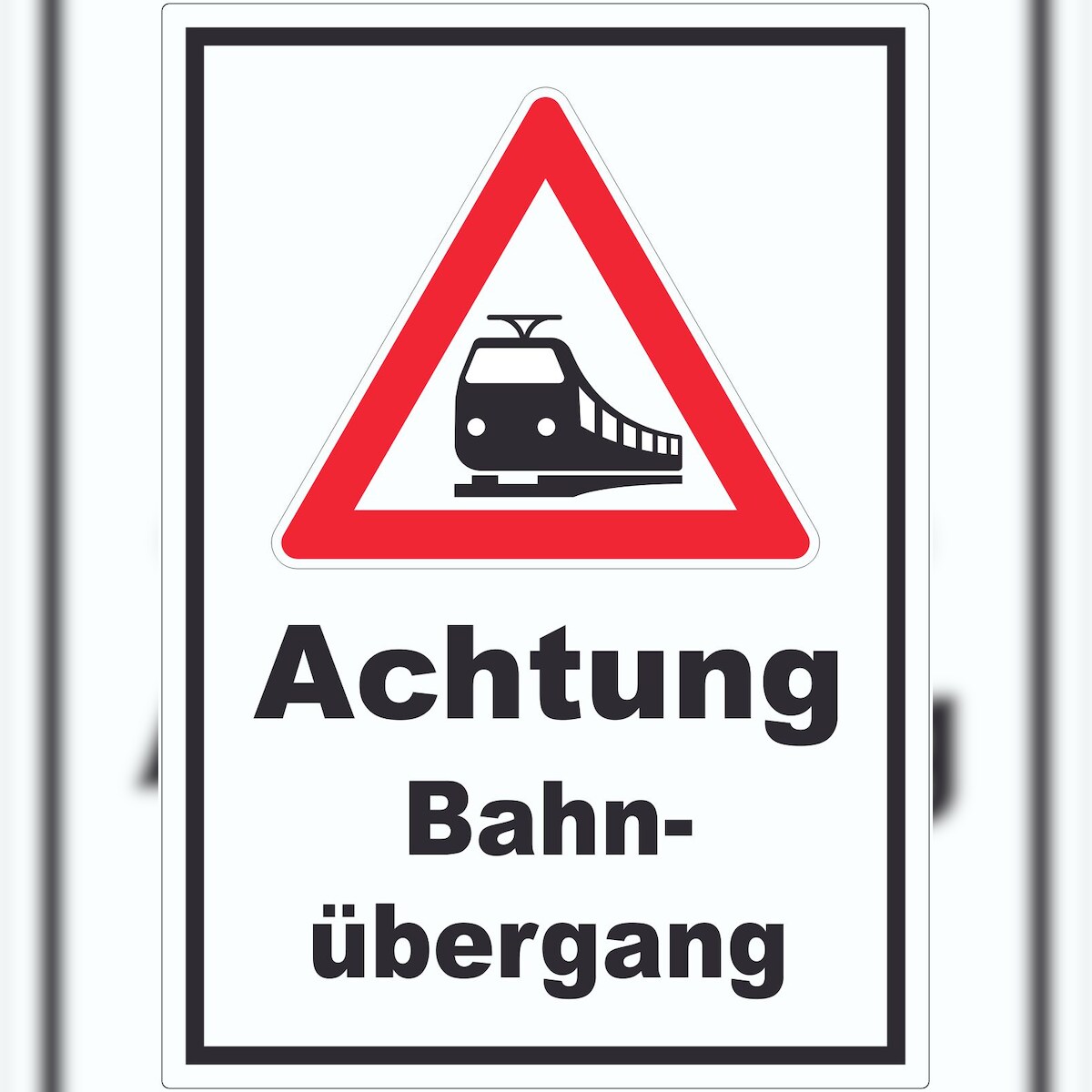 HB-Druck Aufkleber Achtung Bahnübergang A6 (105x148mm) Image