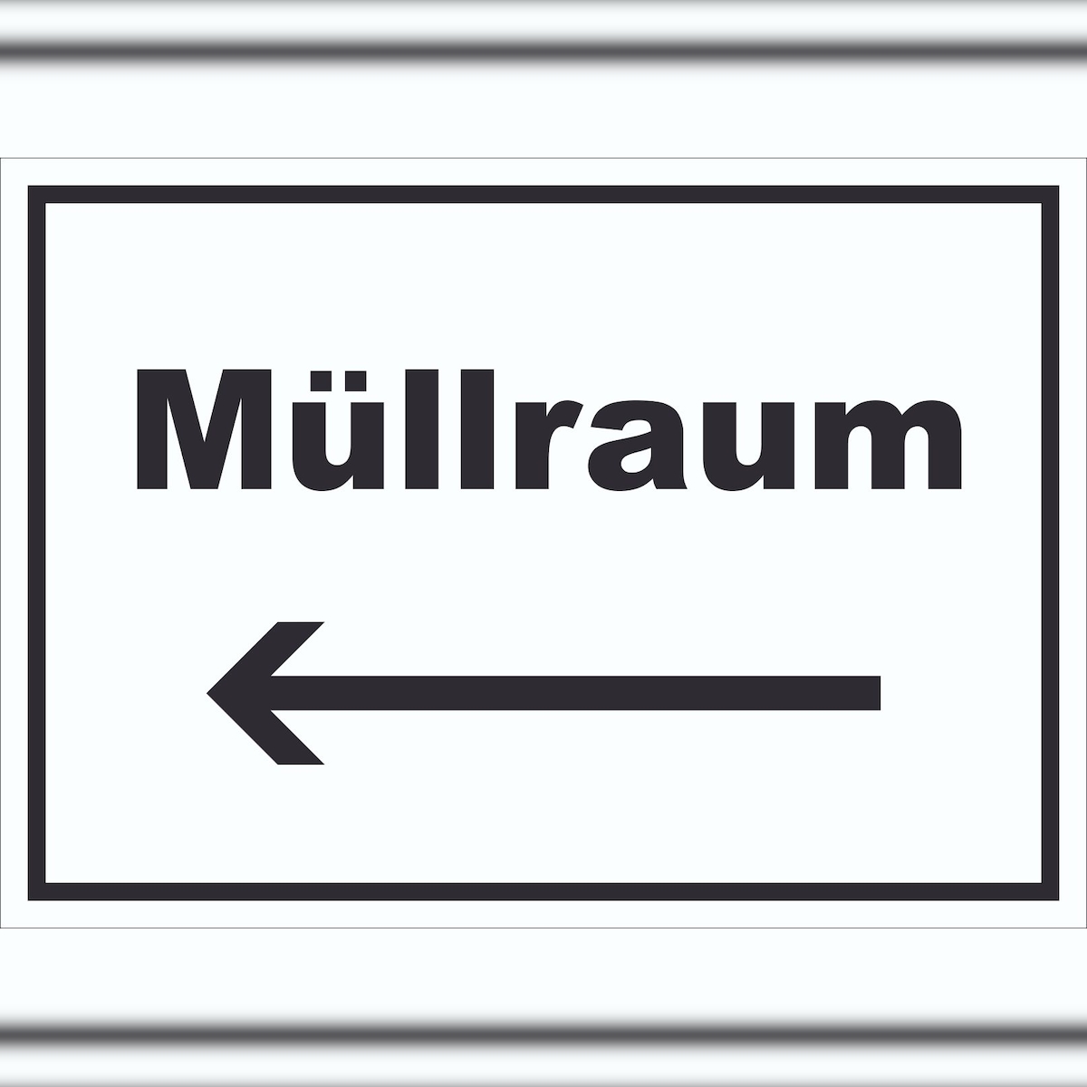 HB-Druck Müllraum Schild mit Text Richtungspfeil links Abfall Mülltrennung waagerecht A0 (841x1189mm) Image