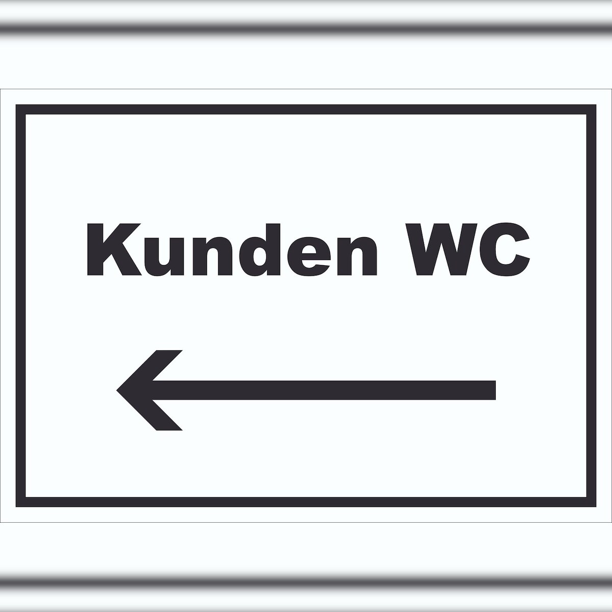 HB-Druck Kunden WC Schild mit Text und Richtungspfeil links Toilette waagerecht A5 (148x210mm) Image