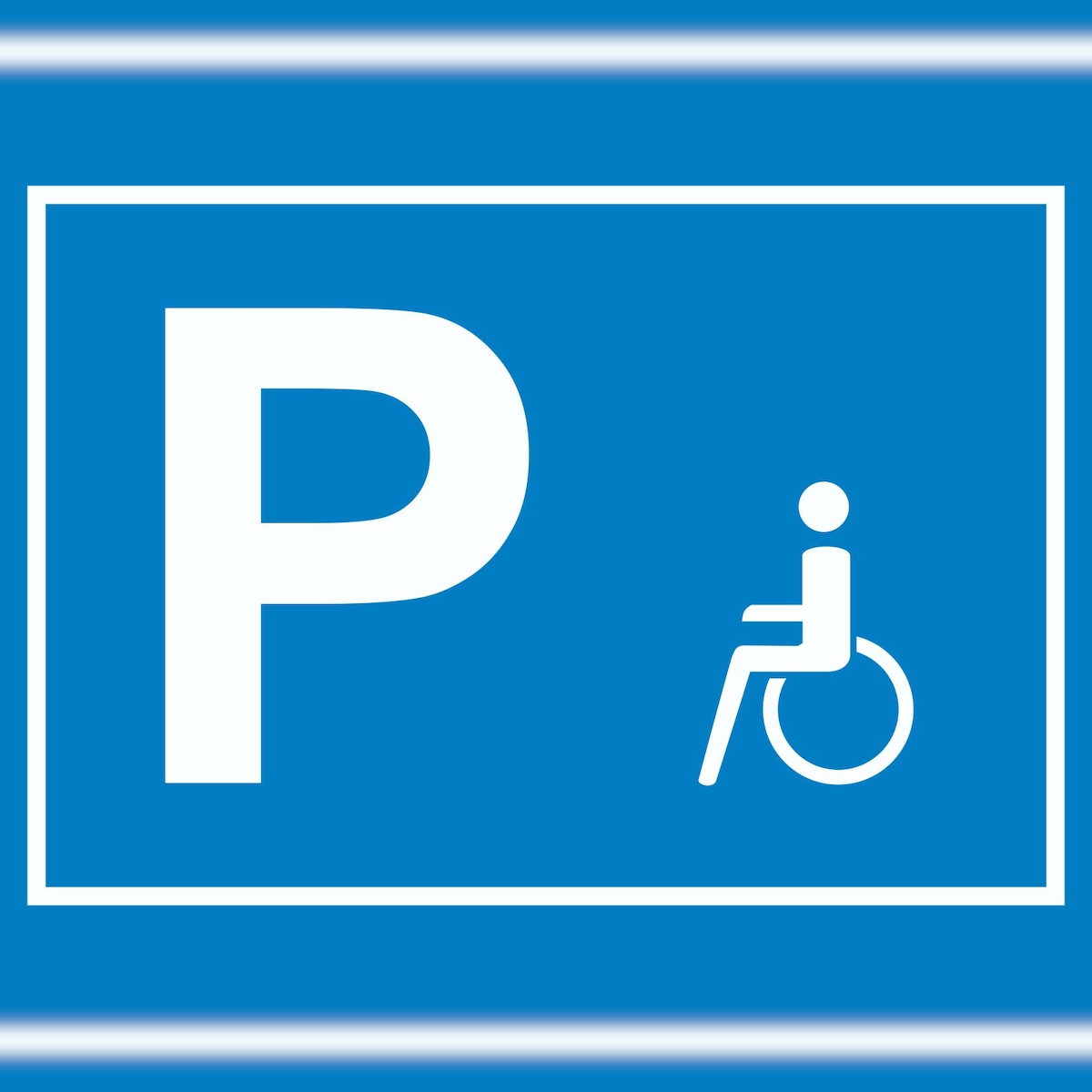 HB-Druck Behinderten Parkplatz Schild waagerecht A6 Rückseite selbstklebend Image