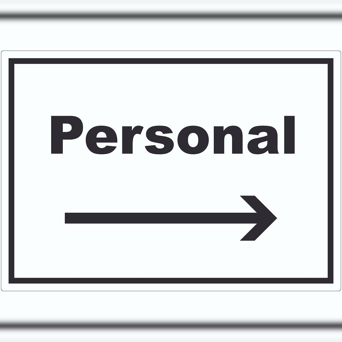 HB-Druck Personal Aufkleber mit Text und Richtungspfeil rechts waagerecht A7 (74x105mm) Image