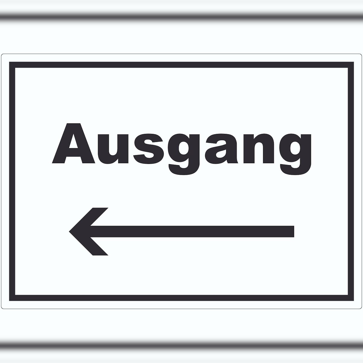 HB-Druck Ausgang Aufkleber mit Text und Richtungspfeil links Exit Schluss waagerecht A9 (37x52mm) Image
