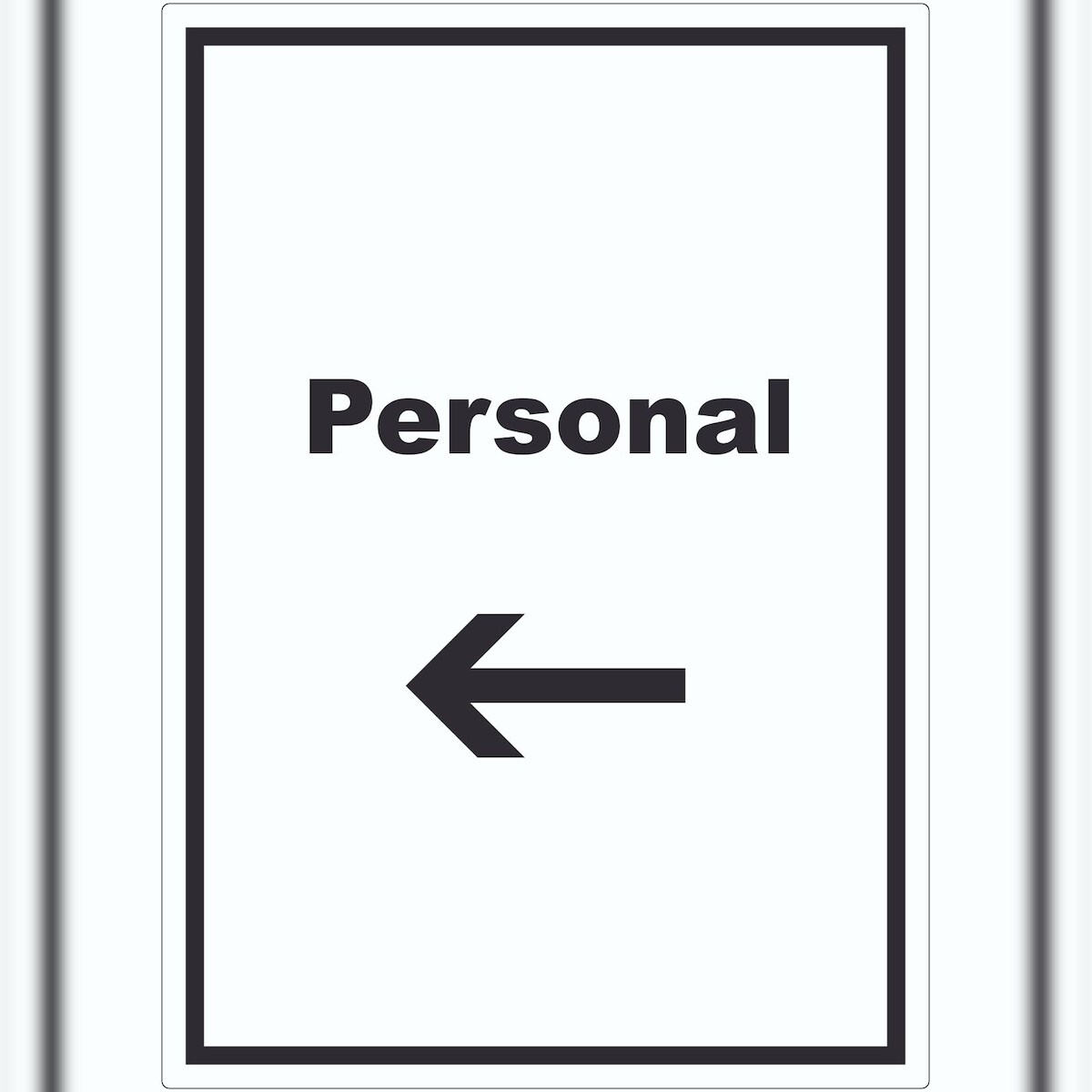 HB-Druck Personal Aufkleber mit Text und Richtungspfeil links hochkant A3 (297x420mm) Image