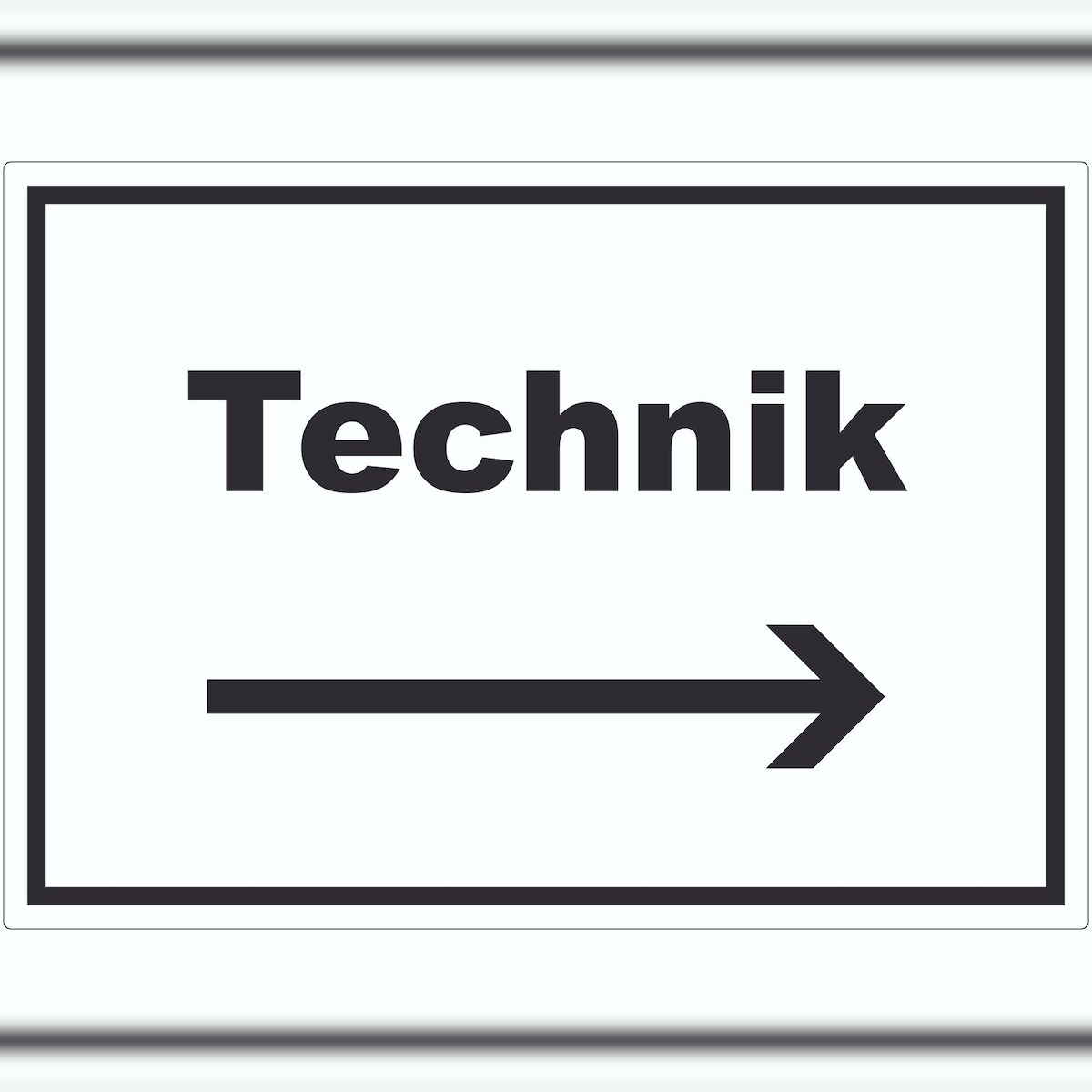 HB-Druck Technik Aufkleber mit Text und Richtungspfeil rechts Hauswirtschaftsraum waagerecht A0 (841x1189mm) Image