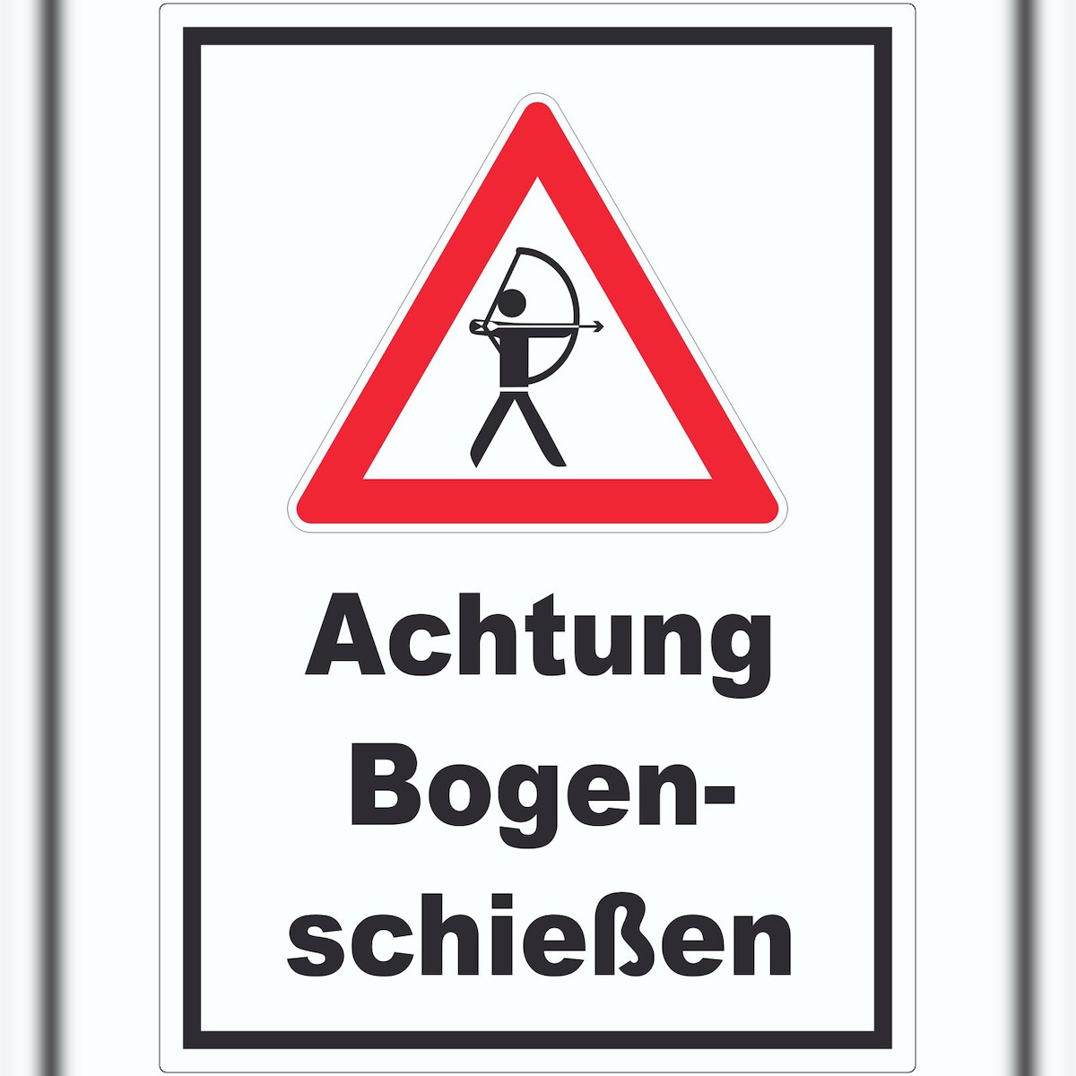 HB-Druck Achtung Bogenschießen Aufkleber A4 (210x297mm) Image
