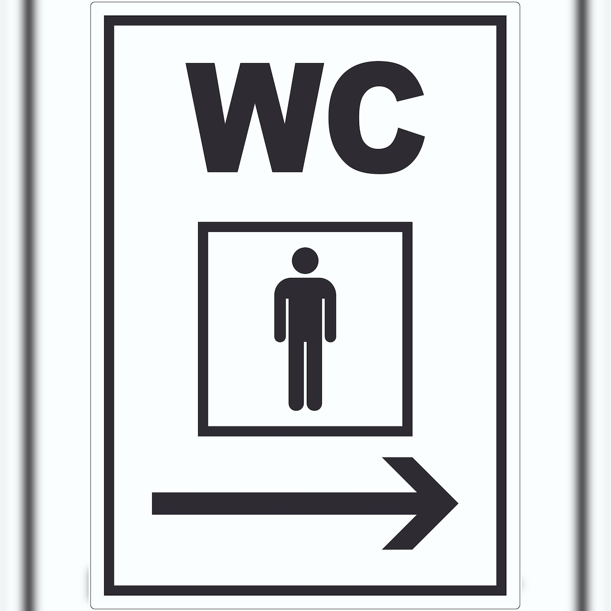 HB-Druck WC Herren mit Pfeil nach rechts Aufkleber A0 (841x1189mm) Image