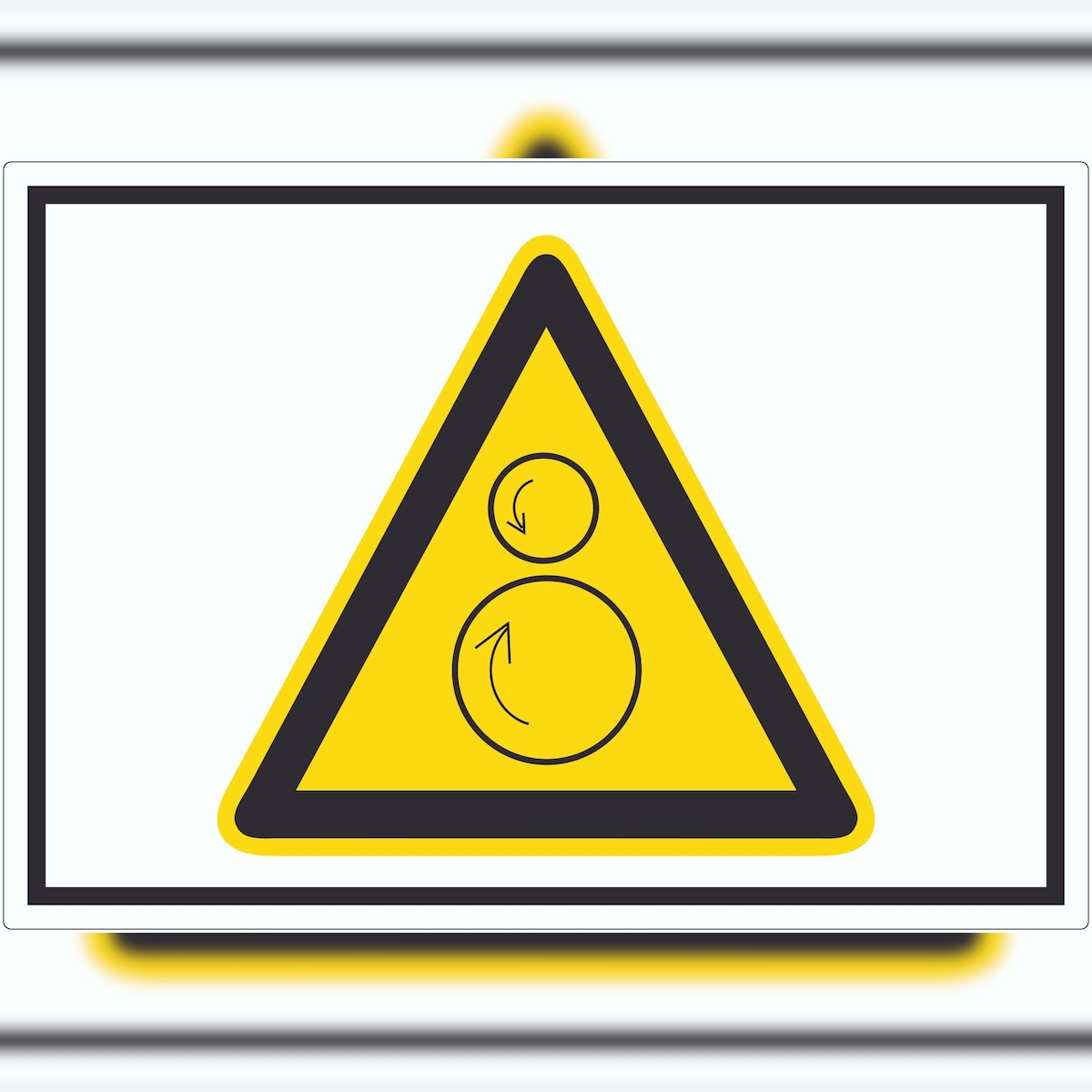 HB-Druck Achtung Gegenläufige Rollen Symbol Aufkleber A1 (594x841mm) Image