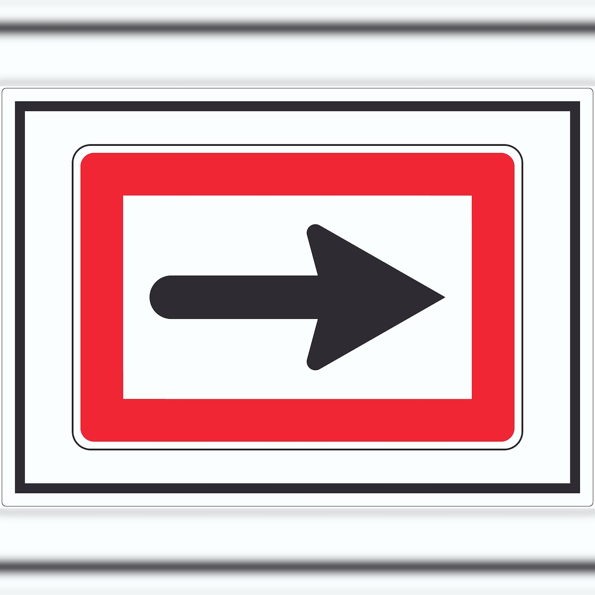 HB-Druck In Pfeilrichtung fahren rechts Symbol Aufkleber A1 (594x841mm) Image