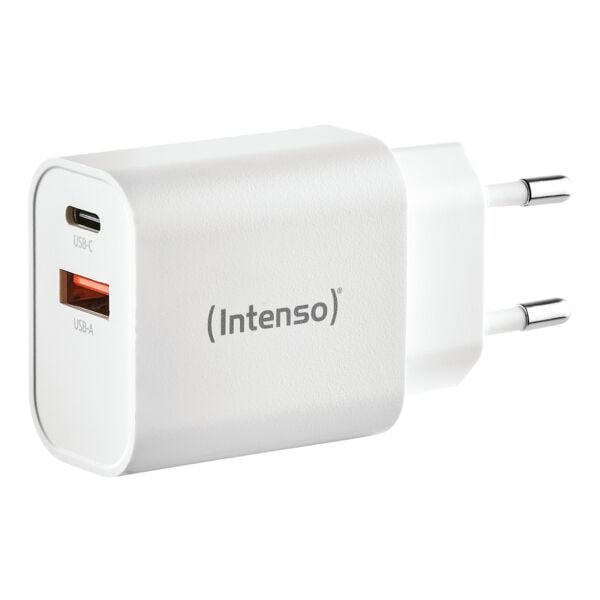 Intenso Schnelllladegerät W30AC USB-C + USB-A 30 W Weiß, 2.6x4.1x8 cm Image
