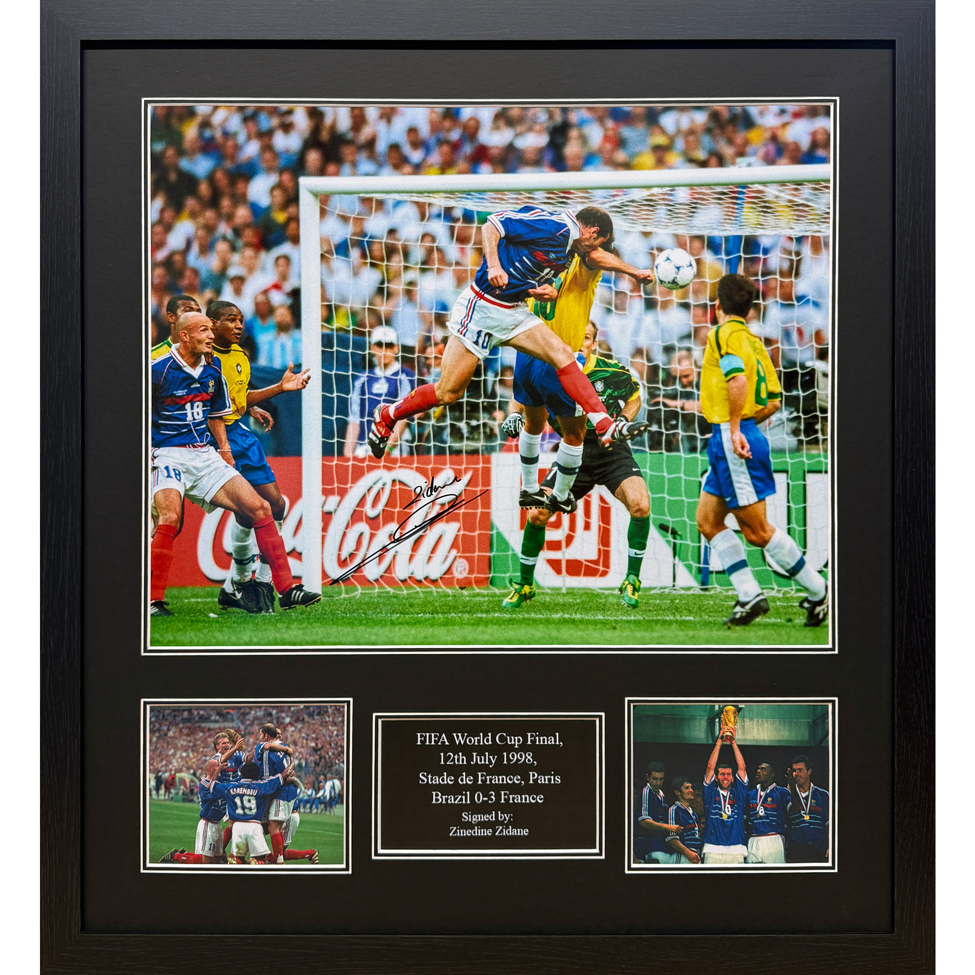 "Signiertes 16x20 Foto Zinedine Zidane – WM-Finale 1998 Frankreich" Image