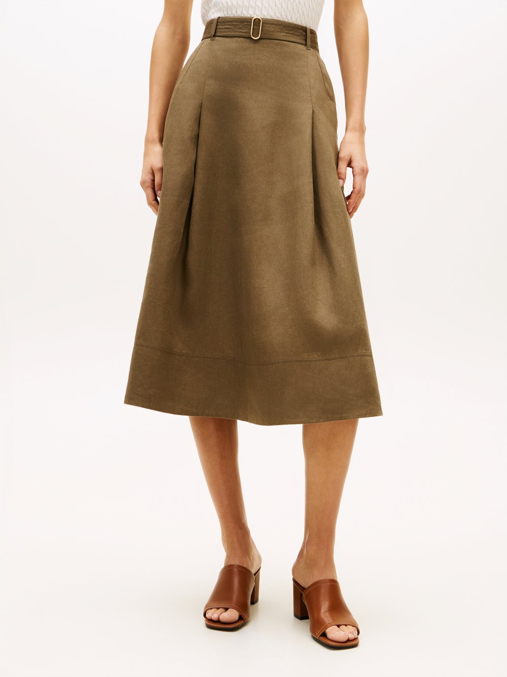 Tommy Hilfiger Leinenrock Damen khaki, 38