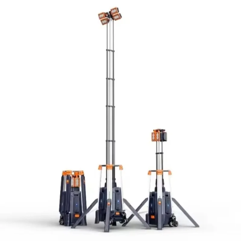 3,1 m Teleskopmast Light Tower batteriebetriebener Koffer mit Riemenscheibe, mobile Packung