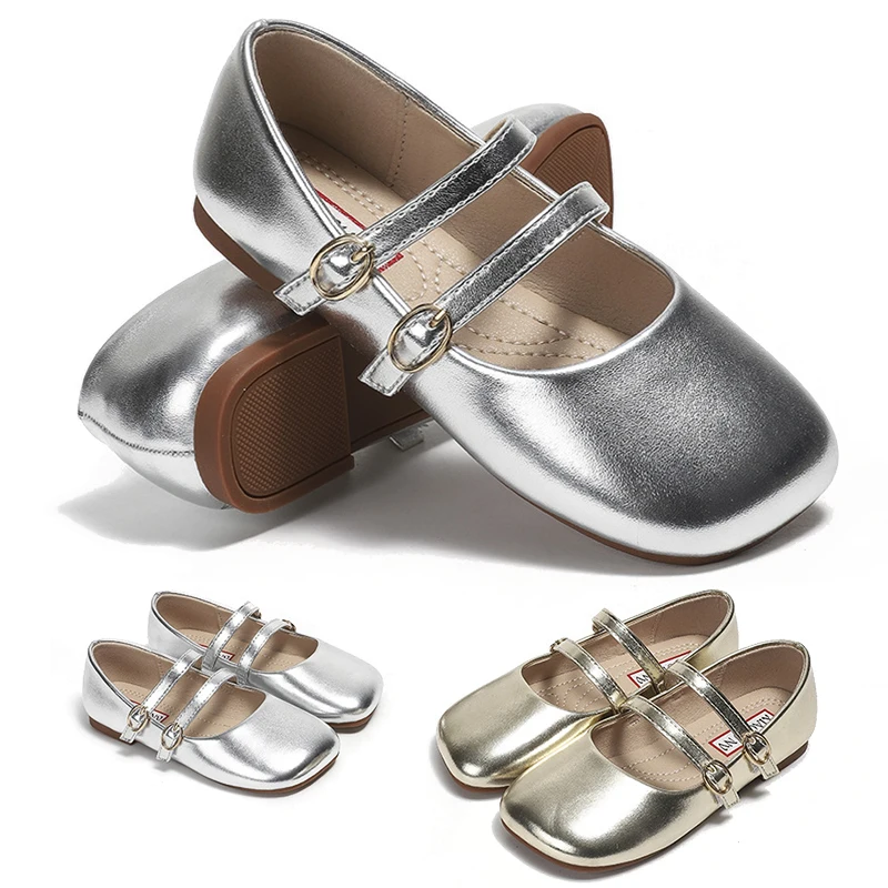 2024 frühling Herbst Koreanische Kinder Casual Leder Schuhe Mode Kleines Mädchen Weichen Bequemen Schule Prinzessin Geburtstag Party Schuh