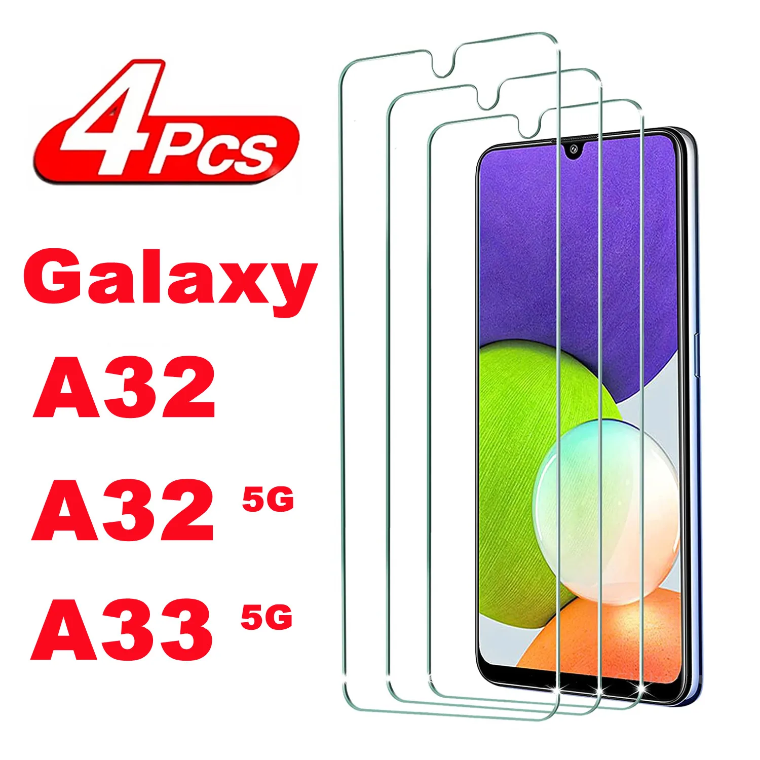 2/4 Stück Displayschutzglas für Samsung Galaxy A32 A32 5G A33 5G gehärtetes Glas Image