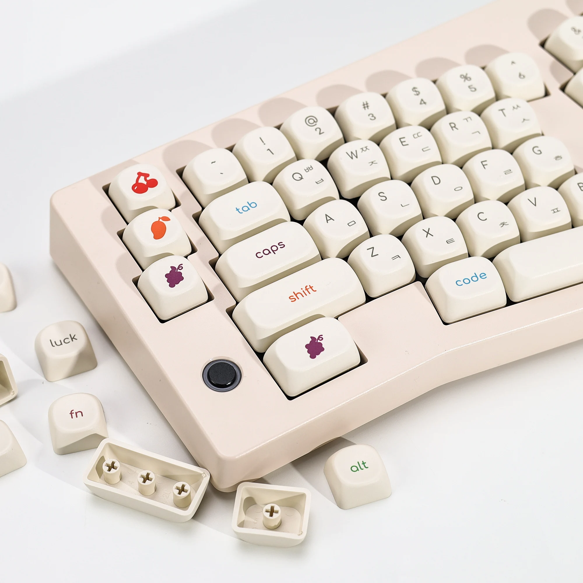 KBDiy Froyo Tastenkappen Retro Einfacher Stil KOA MOA Profil PBT ISO Tastenkappen Koreanisch für 60% Gaming Mechanische Tastatur KIT Tastenkappen-Set Image