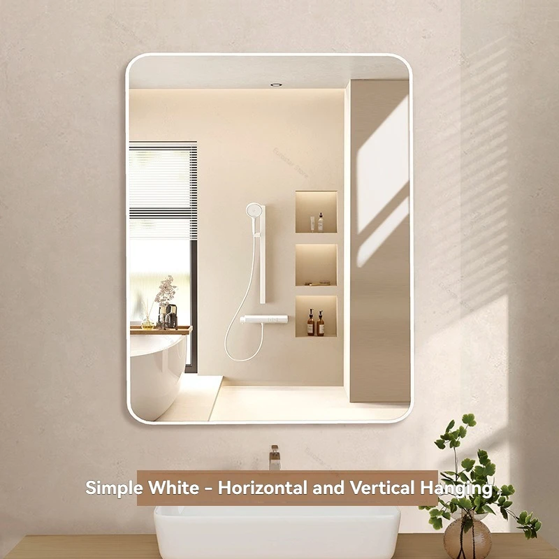 Badezimmerspiegel zum Aufkleben an der Wand, selbstklebender Badezimmerspiegel ohne Bohren, Schminktisch-Glasspiegel, Badspiegel zur Wandmontage