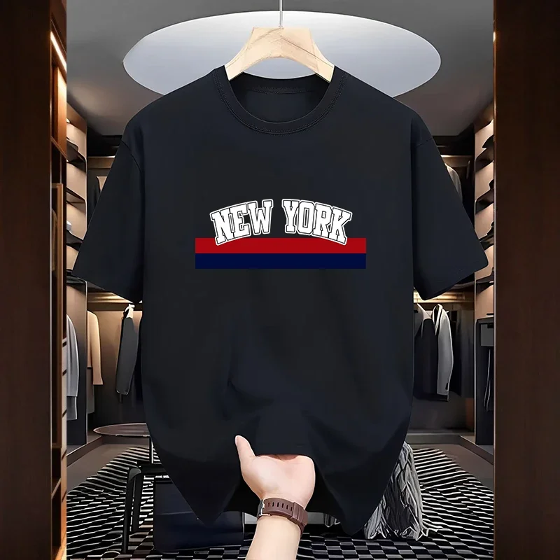 Neues Herren-T-Shirt aus 100 % Baumwolle, lässig, O-Ausschnitt, kurze Ärmel, Outdoor-Sport, Jogging, Herrenkleidung, Sommer, Y2K, bequemes T-Shirt, Tops Image