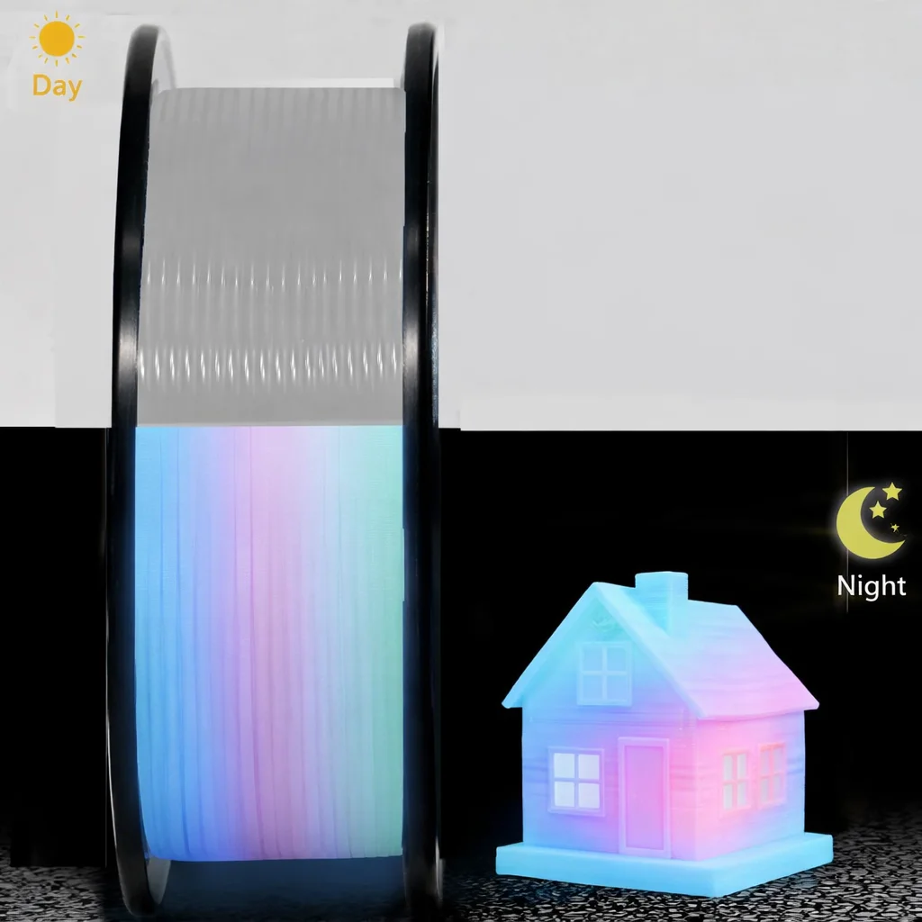 Regenbogen Leuchtend-im-Dunkeln PLA 3D-Drucker Filament-Set 1,75mm Maßgenau +/- 0,03mm 250g für 3D-Druck Image