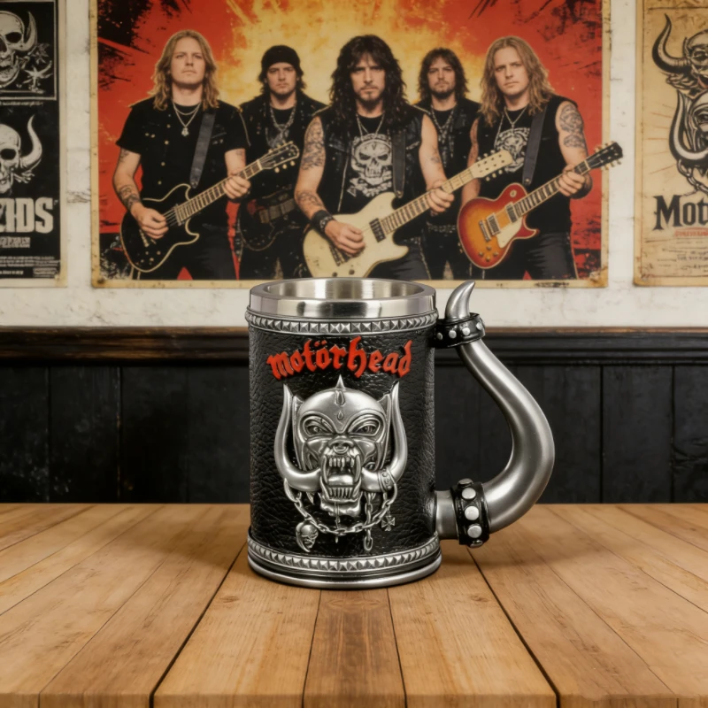 Rock-Style 3D-geprägte Tasse - Gotischer Dämonenschädel & Horn-Griff, Edelstahl-Konstruktion, Neuartige Kaffee- und Biertasse Image